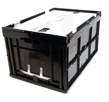 [RL00185] Contenedor Plegable C/Tapa 6433B NEPTUNO 60x40x32cm Storage compat Negro