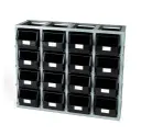 Estantería Modular con Gavetas FED3044 102.5x31x88.5cm Storage Compat Gris