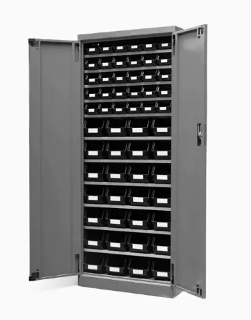 Armario Metálico C/Puertas y Contenedores FAK106654 70x27x168.5cm Storage Compat Gris