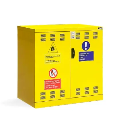 Armario Metálico 102.3x55.5x100cm Para Líquidos Peligrosos FAA16100130 (Amarillo)