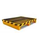 Batea Antiderrame 80x120x15cm P/2 Tambores P/Autoelevador con Base Metálica S.Arg Amarilla