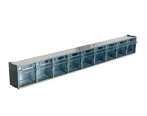[RL00186] Contenedor x9 Gavetas Basculantes 60x6,9x7,7cm FPG107101 (Gris)