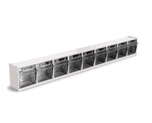[RL00187] Contenedor x9 Gavetas Basculantes 60x6,9x7,7cm FPG107101 (Blanco)