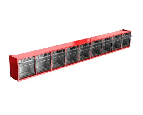 [RL00188] Contenedor x9 Gavetas Basculantes 60x6,9x7,7cm FPG107101 (Rojo)